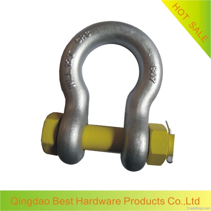 AS2741 drop forged Grade S Bow shackle with safety pin