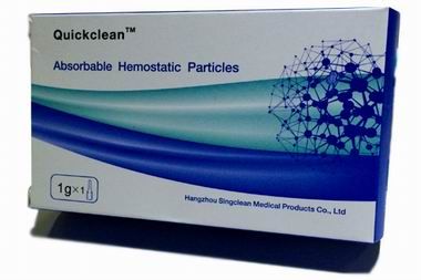Absorbable hemostatic particles