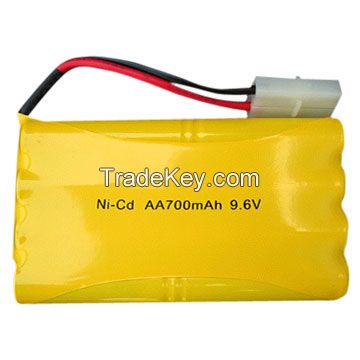 hot sale ni-cd aa rechargeable battery pack 9.6v 700mah
