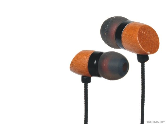 New fashionable wooden style earphone made in china factory