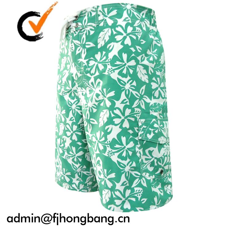fashion flower printed men's beach shorts