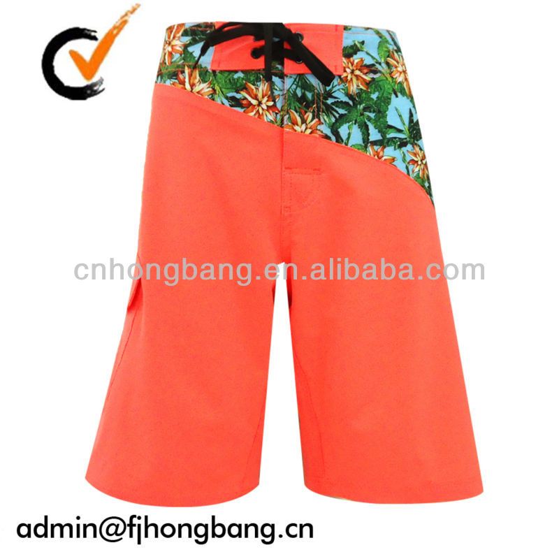 men's 100% polyester solid color surfing beach shorts