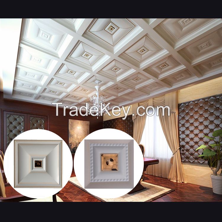 Yiwu Interior Decoration 45x45cm Artistic mosaic tile Pattern Clip-in plastic bathroom pvc ceiling panels