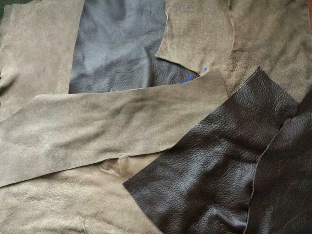 Leather scraps and offcuts