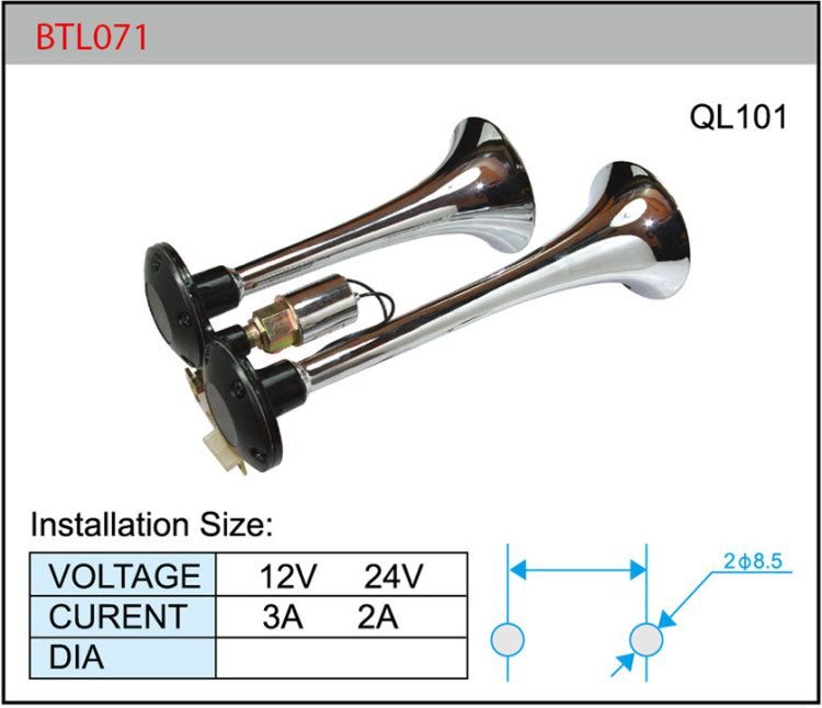 High Quality Dual-tone Electrically Controlled Air Horn Car Horn Auto Zinc-alloy Horn