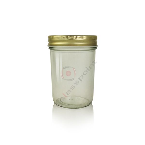 Glass Mason jars with screw metal cap 