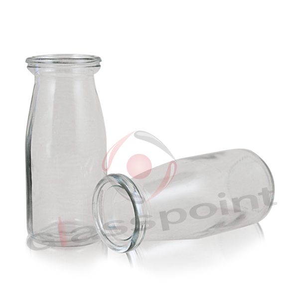 Milk Glass Bottles for pudding, yogurt