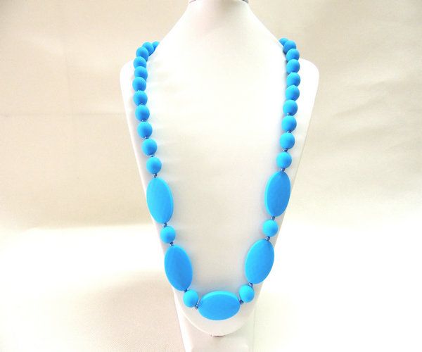 BPA free food grade silicone teething necklaces for babies