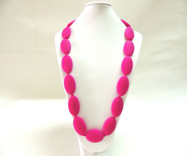 BPA FREE silicone chewable baby bead necklace
