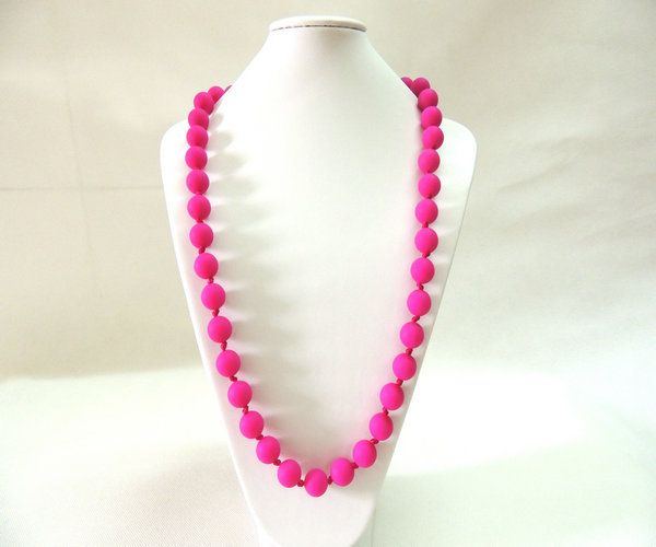 BPA FREE silicone teething beads necklace for baby 