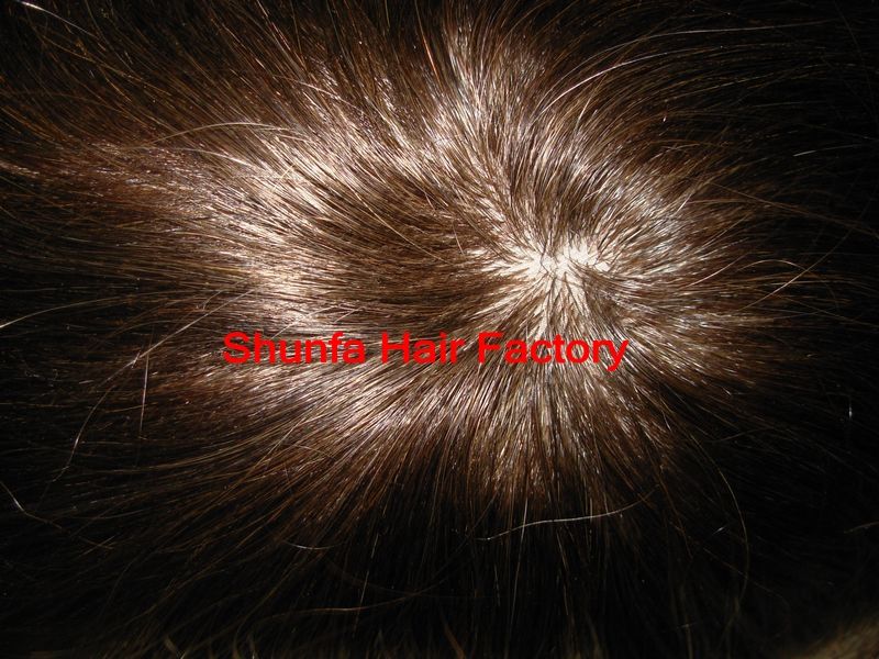 Indian Human Hair Toupee for Black Man with Natural Hairline