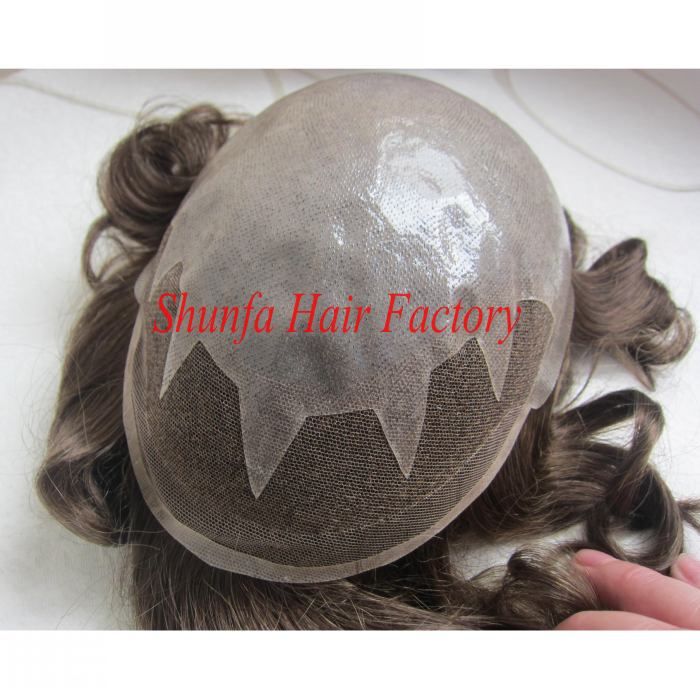 Indian Human Hair Toupee for Black Man with Natural Hairline