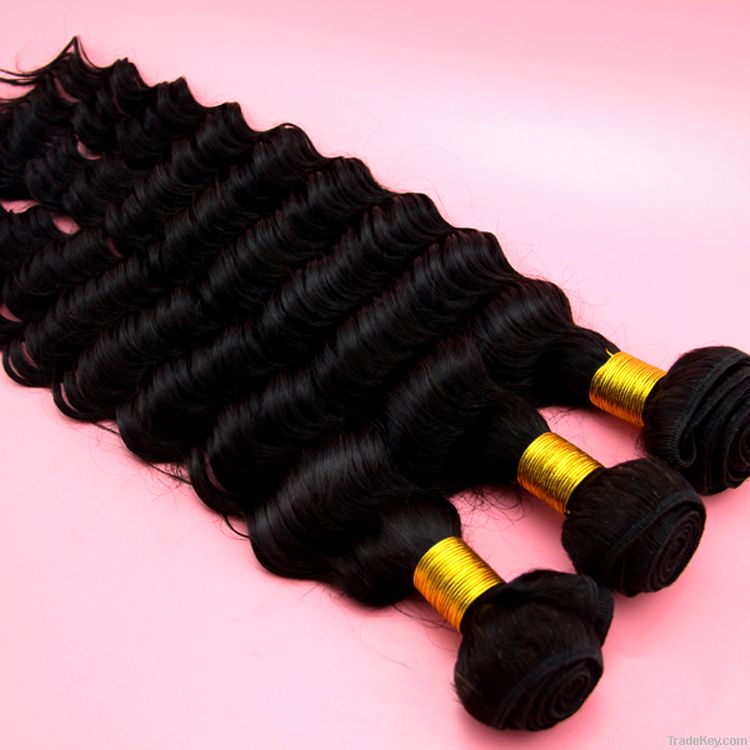 Sell Brazilian Human Hair Extensions Deep Wave Natural Color