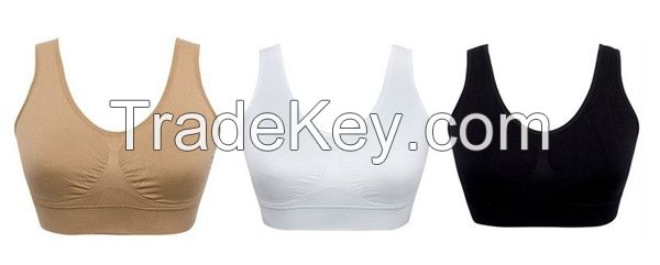 NEW PASTEL COLORS 3 PCS SEAMLESS GENIE BRA with PADS