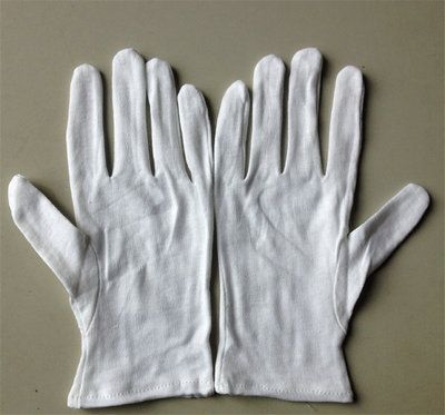 white cotton jewelry glove