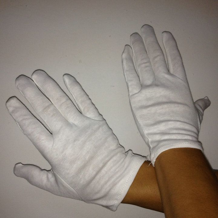 Japan quality white cotton cosmetic glove 