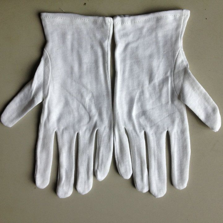 white cotton working glove 