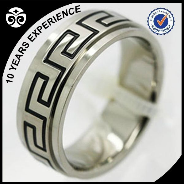 Titanium Rings With Carve Finished For Men