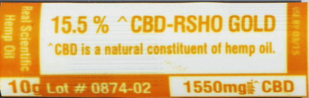 Real Scientific Hemp Oil (RSHO) 15.5% CBD - Cannabidiol - Gold Label Tube 10g - Nutritional Supplement
