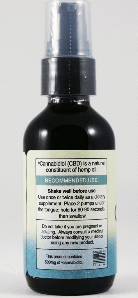 Cibdex 2oz. Bottle of Peppermint Hemp Oil Drops/Spray - 500mg CBD Cannabidiol - Nutritional Supplement