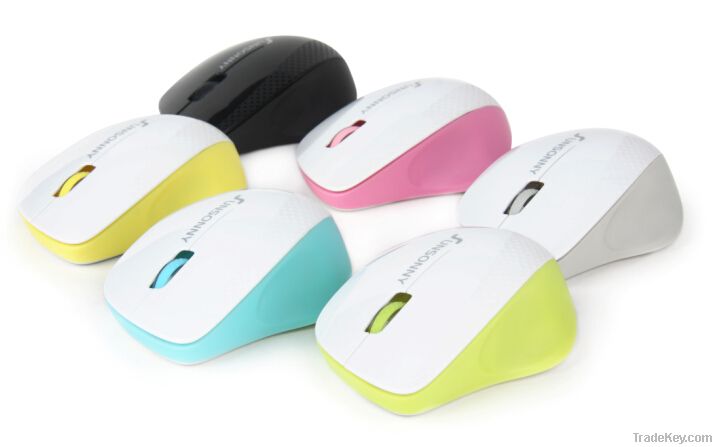 3-key Fashion and Beautiful 2.4G Wireless Mouse with 1, 000DPI and Met