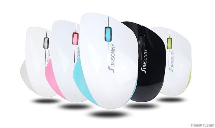 3-key Fashion and Beautiful 2.4G Wireless Mouse with 1, 000DPI and Met