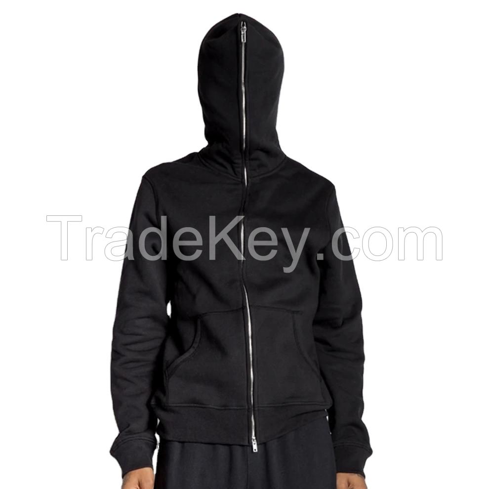 Custom Full Face Zip Up Face Blank Windbreaker Men Hoodie Jacket Coat Men's Zip Hoodie With Zipper puff print full zip up hoodie