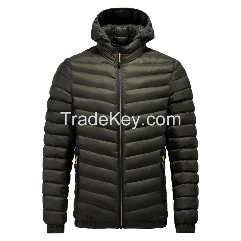 Hot Selling Winter Warm Windproof Hooded Coat Shiny Puffer Jacket Outdoor Thick Down Jacket For Men/