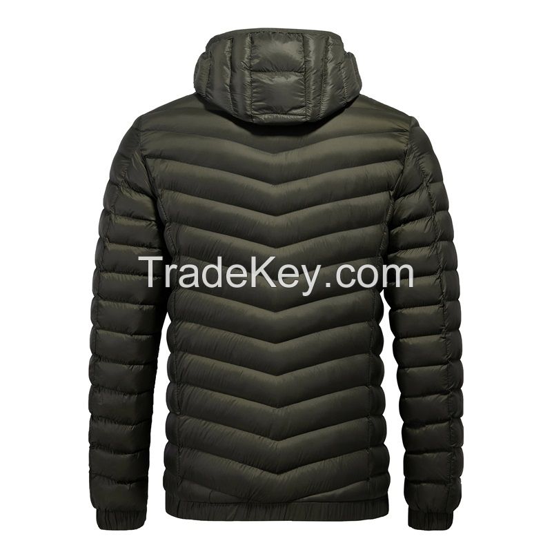 Hot Selling Winter Warm Windproof Hooded Coat Shiny Puffer Jacket Outdoor Thick Down Jacket For Men/