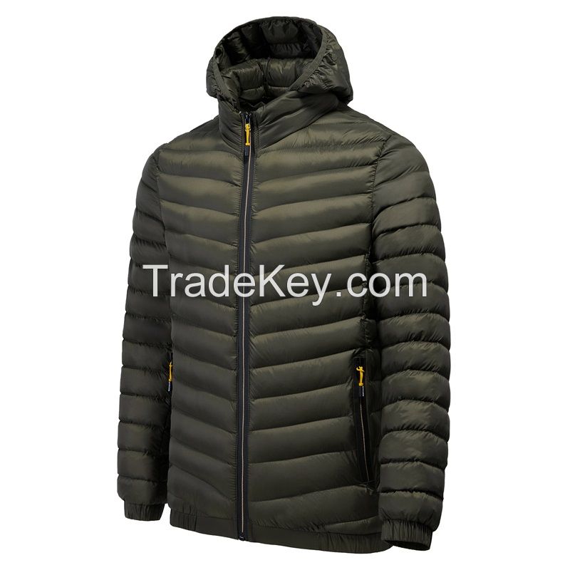 Hot Selling Winter Warm Windproof Hooded Coat Shiny Puffer Jacket Outdoor Thick Down Jacket For Men/