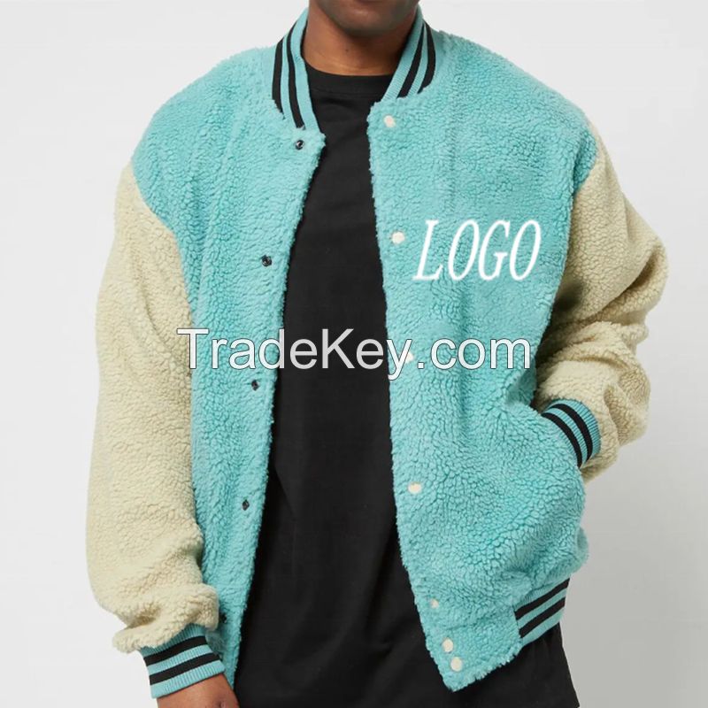 OEM custom high quality mens jackets corduroy fabric keep warm bomber letterman baseball jacket for men