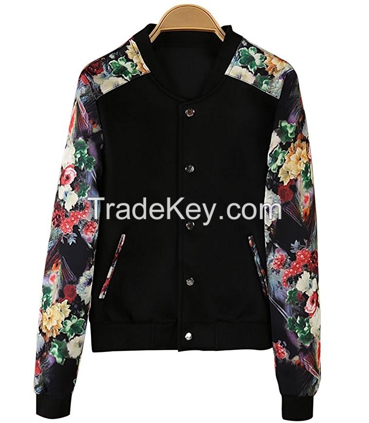 Women Zip Up Bomber Jacket Plus Size Full Sleeve Polyester Made Ladies Jacket For Sale Customized Design Size And Fabric