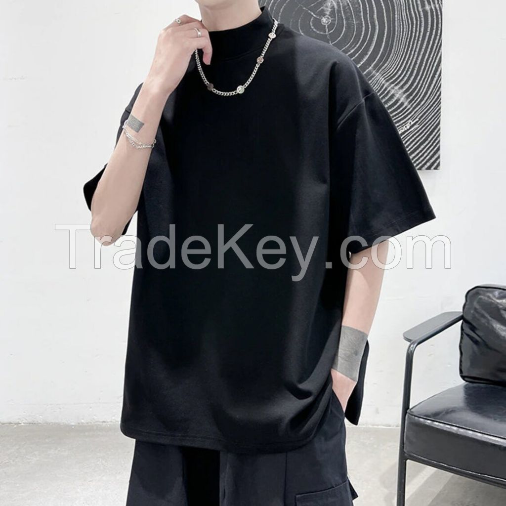 Mens blank cotton tshirt oversized drop shoulder design t-shirt custom quality printing t shirts