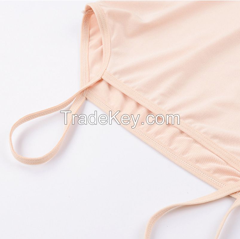 Summer New Sexy V-neck Backless Solid Fishbone Commute Casual Women Tank Top