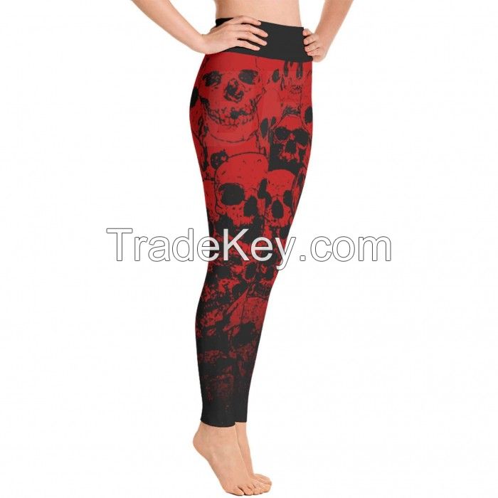 Wholeslae custom design Women Hollow Mesh V Shape Waist Compression Stretchy Soft Yoga Leggings Bra Set