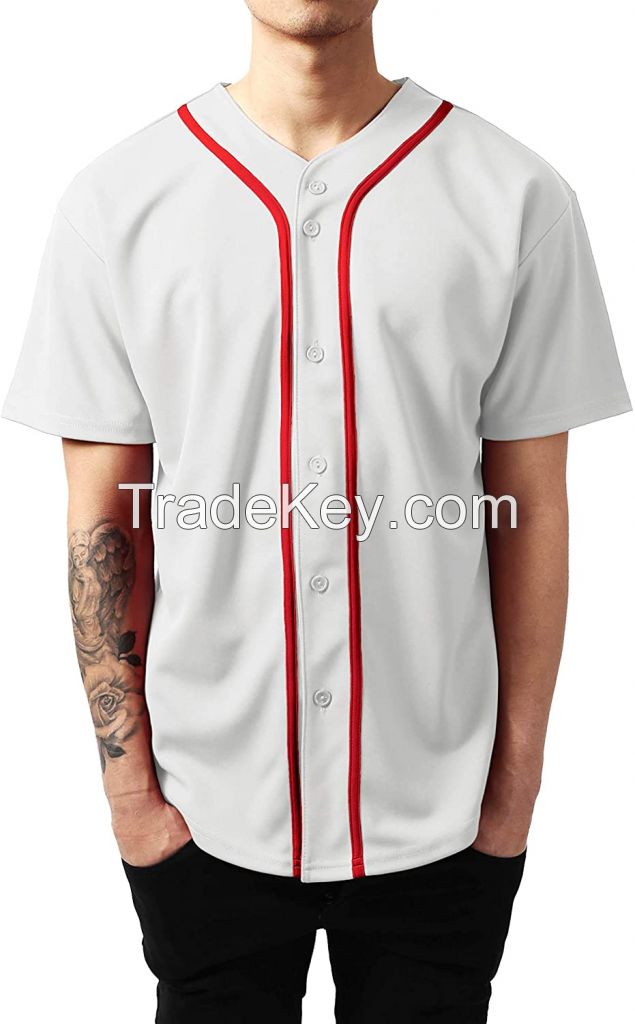 Baseball Uniforms Blank Plain Hip Hop Hipster Baseball Jersey Button Down Shirts Sports Uniforms Men Women Jersey
