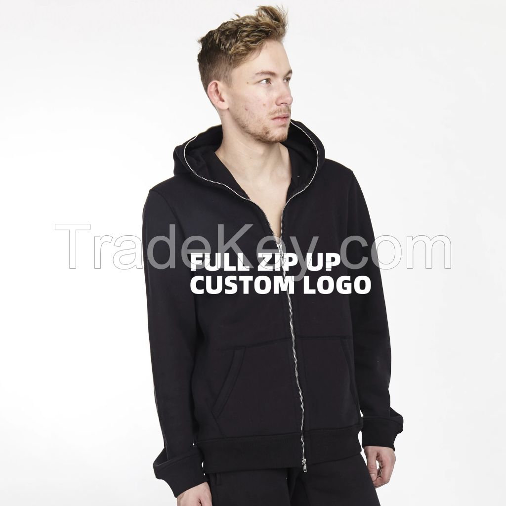 manufacturer cotton fabric mens hoodies customize blank casual heavyweight oversized men's puff print hoodies