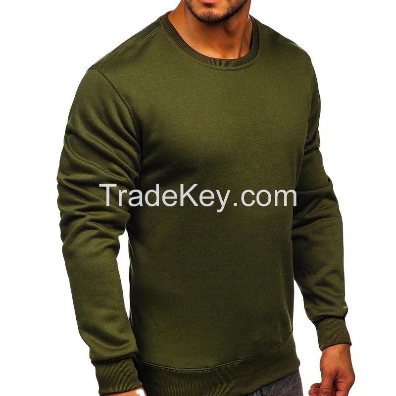 Custom 80% Cotton 20% Polyester Heavyweight Blank Hoodie Man Rhinestone Plain Pullover Cotton No String Oversized Men's Hoodies