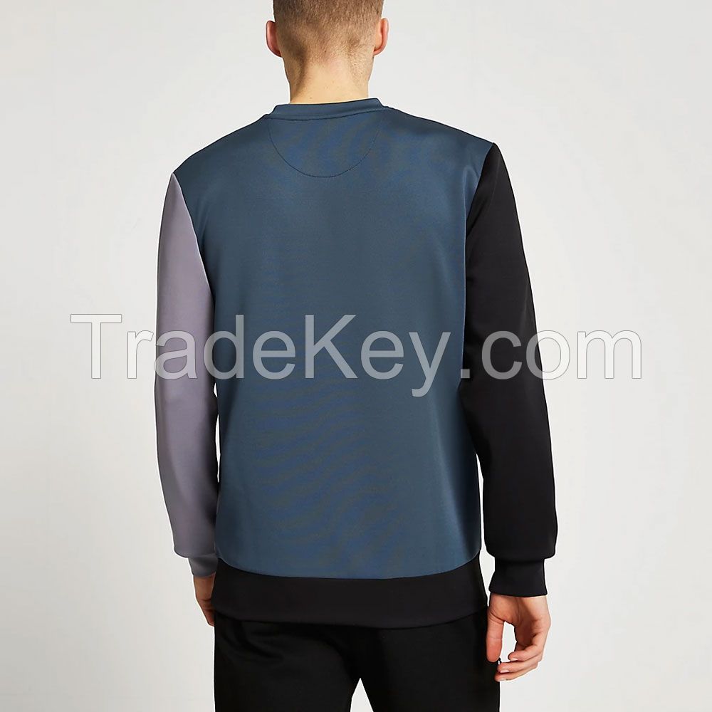 high quality Streetwear oversized fit custom print logo 360g fleece polar fleece plus fleece round neck sweatshirt