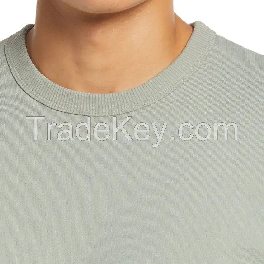 New Smart Men Slim Fit Custom Made Design Cotton Hot Selling OEM Fleece Plain Sweatshirt With Long Sleeve