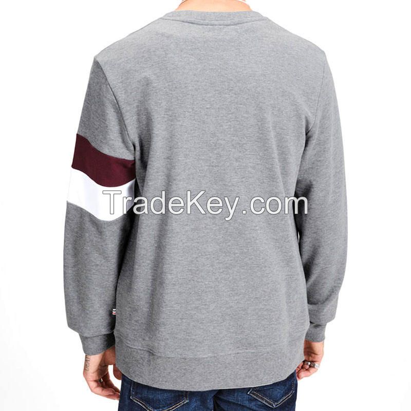 Custom high quality oversized embroidered logo hoodies & sweatshirts unisex blank plain cotton crewneck sweatshirt for man