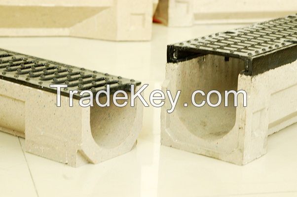 Polymer resin concrete drainage channel