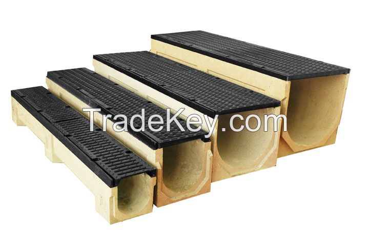 Polymer resin concrete drainage channel