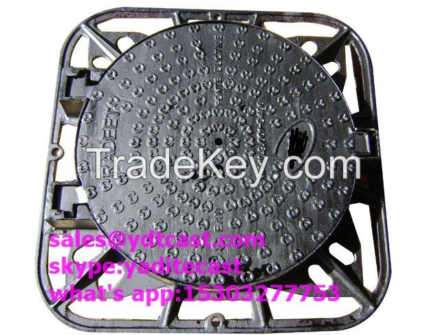 ductile iron manhole cover with lock c250 D400 en124, manhole cover