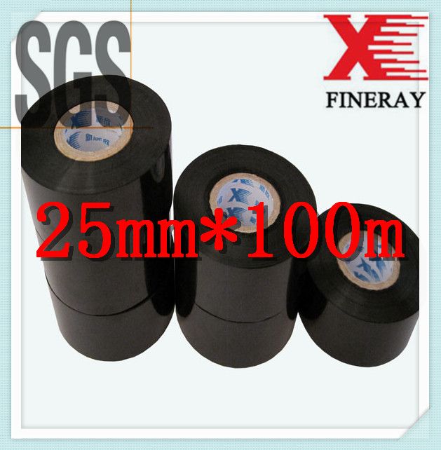 Black 30mm*120m PET film hot coding foil/date coding ribbon for plastic used on labeller/coding machine for EXP/DATE printing