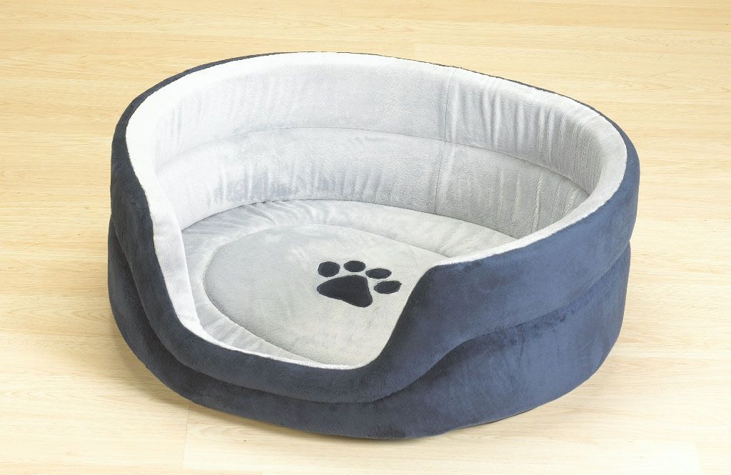 soft plush fur dog oval bed