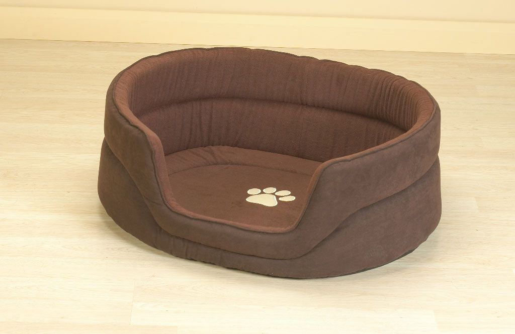 faux suedette/fleece dog oval bed