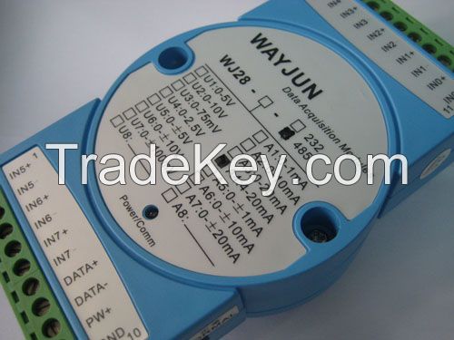 8 inputs channel Current/Voltage signal to RS485/232 Converter 24 bits