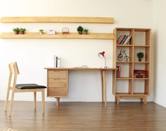 Scandinavian and contemporary oak desk