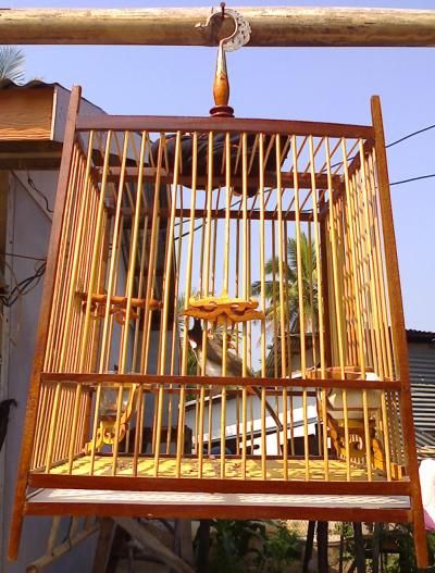 Bird Cage Best Seller Bird Cages Wholesale Wood Wooden High-End Handmade Bird Cage Home Decore